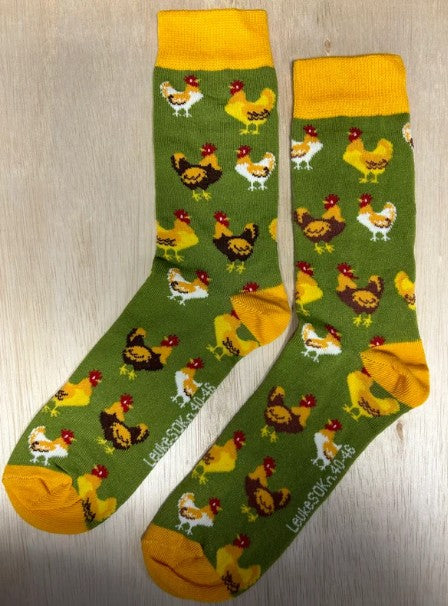 Sokken, sok, socks, stocking, stockings, kip, kippen, hen, haan, hanen, hens, chicken, kippenren, vogel, boerderijdier, kraaien, eieren