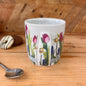 Beker/mok Spring flowers, Beker, mok, koffie, thee, servies, warme drankjes, high tea, mug, cadeau, gift, cadeau, drinken, koffiebeker, Alex Clark, AlexClark, porselein, new bone China, lente, spring, bloemen, bloem, boeket, veldbloemen, flower, flowers, zomerbloemen, tulpen, blauwe druif, druif, tulips