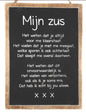 Houten tekstbord Mijn zus, Zus, zusje, sister, familie, gezin