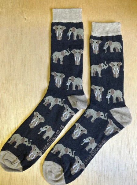 Sokken Olifanten, Sokken, Sok, sock, socks, stocking, leuke sokn, leuke sokken, grappige sokken, olifant, olifanten, elephant, big five, Afrika, dieren, savanne, slurf