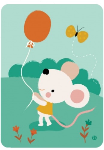 Kaart Balloon Mouse - ballon muis