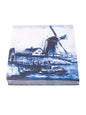Servet Delfts blauw, Heinen Delfts Blauw, Heinen, Delft, molen, molens, wieken, landschap, waterkant, decoupage, servet, servetten, DIY, scrapbooking, napkins, Holland, watermolen, napkin, Nederland