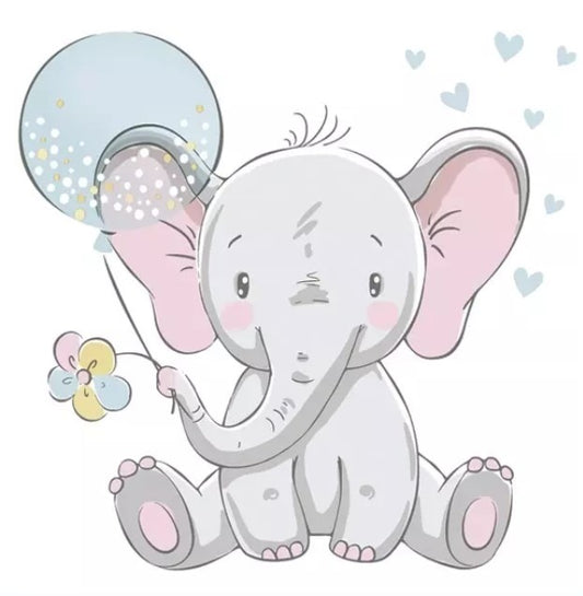 Servet Baby Elephant With Blue Balloon