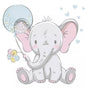 Servet Baby Elephant With Blue Balloon