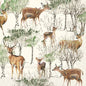 Servet, servet, napkin, rendier, reindeer, hert, gewei, bos, forest, winter, sneeuw, bomen, kerst, decoupage,  hobby, plakken, tafelen
