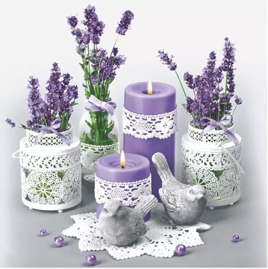 Servet Lace Flower Pots With Lavender