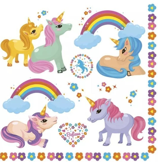 ervet Rainbow Ponies  Kleur van origineel kan iets afwijken van foto  Merk: Maki Pol-Mak Aantal servetten per pak: 20