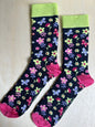 Sokken, Sok, sock, socks, stocking, leuke sokn, leuke sokken, grappige sokken, bloem, bloemen, flower, boeket, vlinder, vlinders