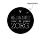 Stickers Bedankt voor de goede zorg Zwart