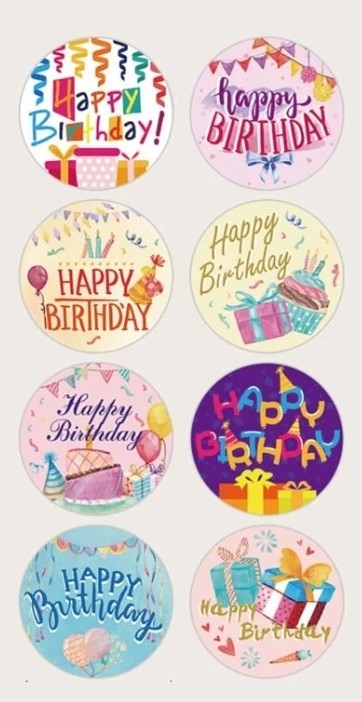 Stickers Happy Birthday colorfull