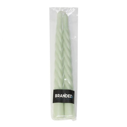 Swirl dinerkaarsen jade green