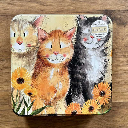 Kaart, kaarten, cards, kat, katten, cat, cats, poes, poezen, poesjes, kitten, kater, set kaarten, blikje kaarten, versturen, kaart sturen, cadeau gift, cadeau, kaartcadeau, kaartje, kattenliefhebber, notecard, blik met kaarten, blik met wenskaarten, wenskaart
